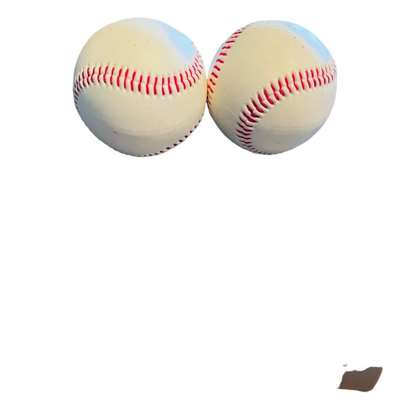 Vintage Hallmark Style Baseballs 2 Pack White Leather With Red Stitching Plastic - Picture 5 of 7